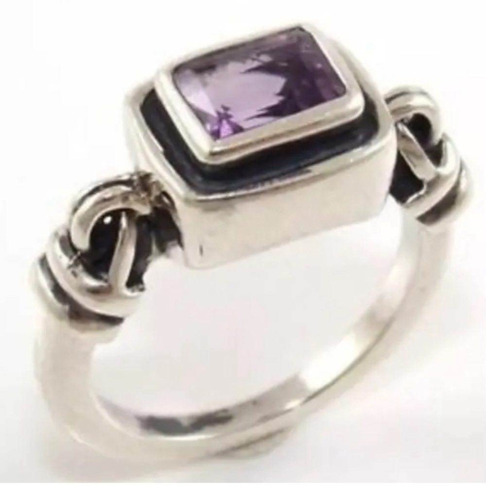 Silpada Retired .925 Sterling Silver Amethyst Ring Size 6 February Birthstone - Picture 3 of 8